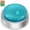 BATVOX Large Talking Button Clock, Talking Alarm Clock with Volume Control, Telling Time and Day of the Week, Alarm, Gift Clock for Mother,Father,Seniors,Elderly,Blind People (Silver&Blue)