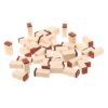 BAZEITFLOW 42pcs Wood Letter Stamps Set in Graceful Script Style for Journaling and Creative Craft Projects, Featuring Flexible Combination and Optimized Organization in Beige