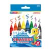 BAZIC 8 Color Washable Premium Jumbo Crayons, Coloring Set, School Art Creative Gift for Kids Age 3+, 1-Pack