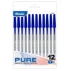 BAZIC Ballpoint Pen Pure Blue Color Stick Pens, 1.0 mm Bold Point Smooth Writing, for Office School Teacher (12/Pack), 1-Pack