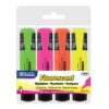 BAZIC Fluorescent Highlighters w/Pocket Clip (4/Pack)