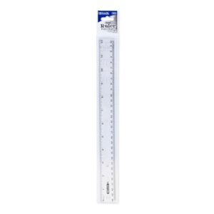 BAZIC Products 12 in Clear Plastic Ruler, Inch & Metric (30 cm)