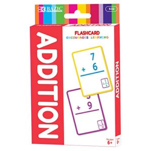 BAZIC Products Addition Flash Cards, 36 Cards, Self-Checking