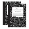 BAZIC PRODUCTS Black Marble Composition Book, College-Ruled, 100 Ct, 2-Pack