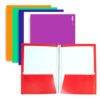 BAZIC Products Glossy Laminated Paper 2-Pocket Folder with Prongs, 6-Set