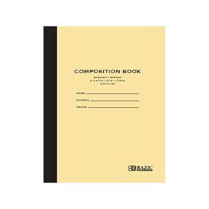 BAZIC PRODUCTS Manila Cover Composition Notebook, Wide-Ruled, 20 Ct