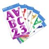 BAZIC Products Metallic Alphabet Number Stickers, 2 in, 72 Ct, 6-Set
