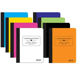 BAZIC PRODUCTS Poly Cover Composition Notebook, College-Ruled, 8 Titles