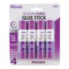 BAZIC Products Washable Purple Glue Sticks, 0.28 Oz, 4 Count