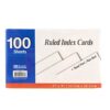 BAZIC Products White Ruled Index Cards, 5 x 8 in, 100 Ct