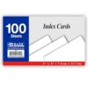 BAZIC Products White Unruled Index Cards, 3 x 5 in, 100 Ct