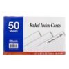 BAZIC Ruled Index Cards 5" X 8" 50 Count, White Color Flashcards, Ruled Lined Card for Learning Memory Reminder (50/Pack), 1-Pack