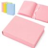Bazuo Thickened Color Brick Notebook, A5 720 Pages Hardcover Journal with PU Leather Cover, Thick Paper, Ribbon Bookmark & Elastic Pen Holder, Cute Diary Planner for School Office Study Notes
