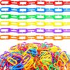 Bbiamsleep 600 Pcs Plastic Chain Links 6 Colors Counting Linking Activity Kit for Fine Motor Color Recognition Counting Sorting Skills