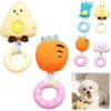 BBLDMLV Dog Squeak Toys-Cheese-Shaped Plush Calming Sound Pet Toy, Interactive Dog Teething Toy for Home Indoor Outdoor Playtime Family Enrichment Training Exercise (2pc-B)