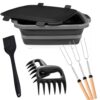 BBQ Prep Tub with Cutting Board, Collapsible Food Prep Container Set