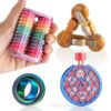 BBRUB Fidget Toy Set, 4 Pack with Finger Spinning Ball, 3D Cube Spinning Top, Mechanical Selector, Massage Roller