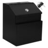 BCOATH Metal Suggestion Box Black Metal Complaint Box with Lock and Slot , Secure Donation and Voting Container with Sleek Design , 8.5x7.1x5.9in for Office or School Use