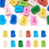 Beadthoven 30pcs Big Letter B Beads Large Hole Plastic Letter Beads Charm