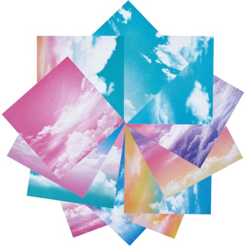 BEAMARKER 50 Sheets Fantasy Starry Sky Origami Paper Kit 6x6 Double Sided Printed Decorative Decoupage Paper Origami Squares for Scrapbooking Gift Wrapping DIY Card Photo Album Hand Folding Crafts
