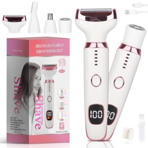 Beanify Electric Razors LED Display for Women Men, 2026 Wet/Dry Lady Electric Shaver,4 in 1 Hair Remover with IPX7 Waterproof,Smooth & Silky Portable Bikini Electric Grooming Set