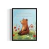 Bear Black Framed Art Print Poster with Poem, Animals Nursery Wall Decor Cute Wild Animals Artwork For Baby Bedroom Kids Room Home Decoration Gallery 11 (Bear, 10"L x 8"W, Black Frame)