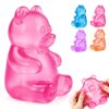 Bear Squishy, Stress Bear Taba Squishy, Taba Squishy Toys for Kids, Stress Balls Valentines Day Gifts Birthday Gifts Party Favors-Rosy