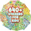 BEATRI 640+ Stickers for Kids – 18 Sheets of Fun & Colorful Designs – Perfect for Gifts Rewards Charts, Classroom & Party Favors for Laptop, Water Bottle | High-Definition Print
