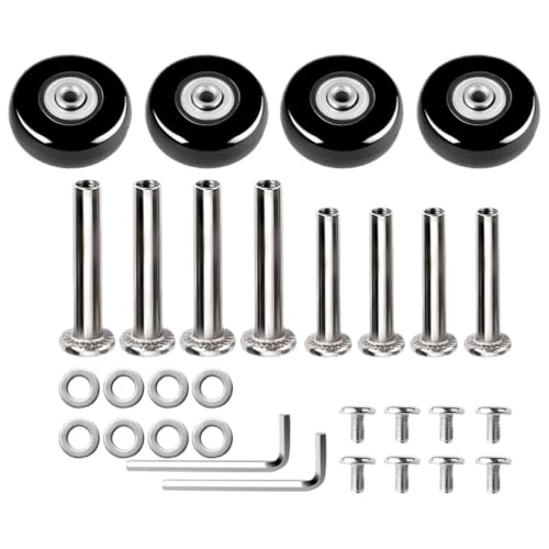 Beaupretty 6 Set Luggage Wheel Replacement for Suitcases with Rubber and Iron Material, Universal Fit Trolley Caster, Easy Replacement Suitcase Spinner Wheels for Travel Bags, 360 Degree