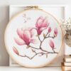 Beautiful Flowers Cross Stitch Kits for Beginners Adults,11 CT Patterns Dimensions Embroidery Kits Arts Craft Kits, Home Decor 13.7 x 13.7in,35x35cm（604 A