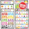 BEAWART ABC Alphabet Poster, 4 Pack 16x24 Composition Notebook Chart