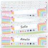 BEAWART Pack 30 Bold Stripes Name Plate for Desk, 4"x14" Student Nametags Classroom Decor with Alphabet, Teacher Supplies, Back to School 1st 2nd 3rd Grade Elementary Preschool Must Haves