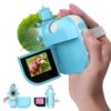 BEBANG 1000X Handheld Microscope for Kids - 4K 2.0" Screen Rechargeable Digital Scope Mini Pocket Portable Magnifying Glass Edu Learning Science Toy Gift with Slides Kit 4-12 Children Students (Cyan)