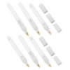 BEBEMOKO 6pcs Refillable Paint Pens Set and Flat Heads, Empty Marker Tubes for DIY Labels and Model Tags, Suitable for Paper and Plastic, for Drawing and Laboratory Use