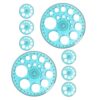 BEBEMOKO 8pcs Rotatable 360 Degree Plastic Circle Drawing Tool with Angle Scale, Blue Manual Drawing Protractor for Engineering Layout and Art Creation, Classroom Geometry Ruler