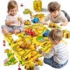 Beby Buty 64PCS Puzzle Race Cars Track Set Toys for Kids, Puzzle Racer Kids Car Track Set Ages 3-5 4-6, Toys Gifts for 3 4 5 Year Old Boys, 3 4 5 Year Old Boys Ideal Gift