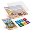 Becko US Tilting Puzzle Board with 6 Trays & Cover, Adjustable Stand for Landscape and Portrait Jigsaw Puzzles