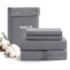BEDELITE 100% Cotton Flannel Sheets Full Size, Dark Grey, 4 Pieces