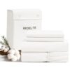 BEDELITE 100% Cotton Flannel Sheets Full Size, White, 4 Pieces