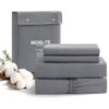 BEDELITE 100% Cotton Flannel Sheets Queen Size, Dark Grey, 4 Pieces