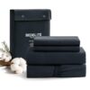 BEDELITE 100% Cotton Flannel Sheets Twin Size, Black, 3 Pieces