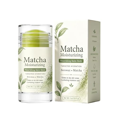 Beef Tallow Matcha Moisturizing Balm Stick, Beeswax Vitamin E Hydrating Solid Moisturizer, Soothing Care Dry, Sensitive Mature Skin, Portable Travel Face Body Skincare Stick (1pcs)