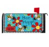 Bee Happy Fully Magnetic Mailbox Cover, Colorful Bee Spring Summer Mailbox Wrap with Address Numbers, UV-Protected, Fits Standard Mailboxes