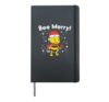 Bee Merry Cute Christmas Winter Holidays Pajama Pun Gift Hardcover Journal, Black