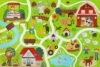 Beeqoo Farm Animals Jumbo Floor Puzzle for Toddles 2-4, Giant Adventure Track Jigsaw Puzzles for Kids Ages 3-5 (48 Piece 35.4x23.4 Inch Thick Cardboard), Educational Toys for Preschooler 4-6 Year Old