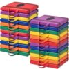 Beeveer 24 Pcs 12'' Floor Cushions with Handle for Kids Classroom Flexible Seating Floor Pillow Waterproof Cushions Seating for Toddlers Daycare Nursery Preschool School Home (Crayon#1,6 Colors)