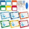 Beeveer 48 Sets Father's Day Handprint Crafts DIY Christian Hand Keepsake Craft Gifts with Flower Stickers for Religious Dad Man Home Party Activities