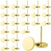BEIQIYA 100pcs Metal Thumb Tacks, 0.4x0.6in, Gold