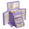 Bellaownia Large Jewelry Box & Organizer for Women, Wooden Jewelry Storage with 4 Transparent Drawers, Holds Necklaces, Rings, Bracelets, Earrings and Watches(Purple)