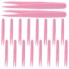 BELLIFFY 20pcs Plastic Craft Tweezers with Pointed and Straight Tips, Lightweight and Stain Resistant Plastic Bead Tweezers for Preschoolers, for Craft Projects and Stringing Beads
